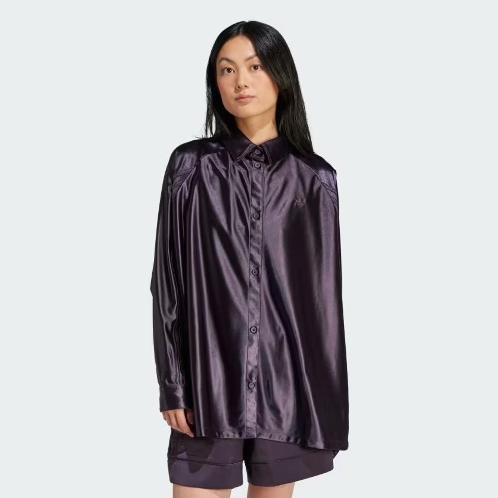Adidas special edition satin oversized button up shirt - Picture 2 of 7